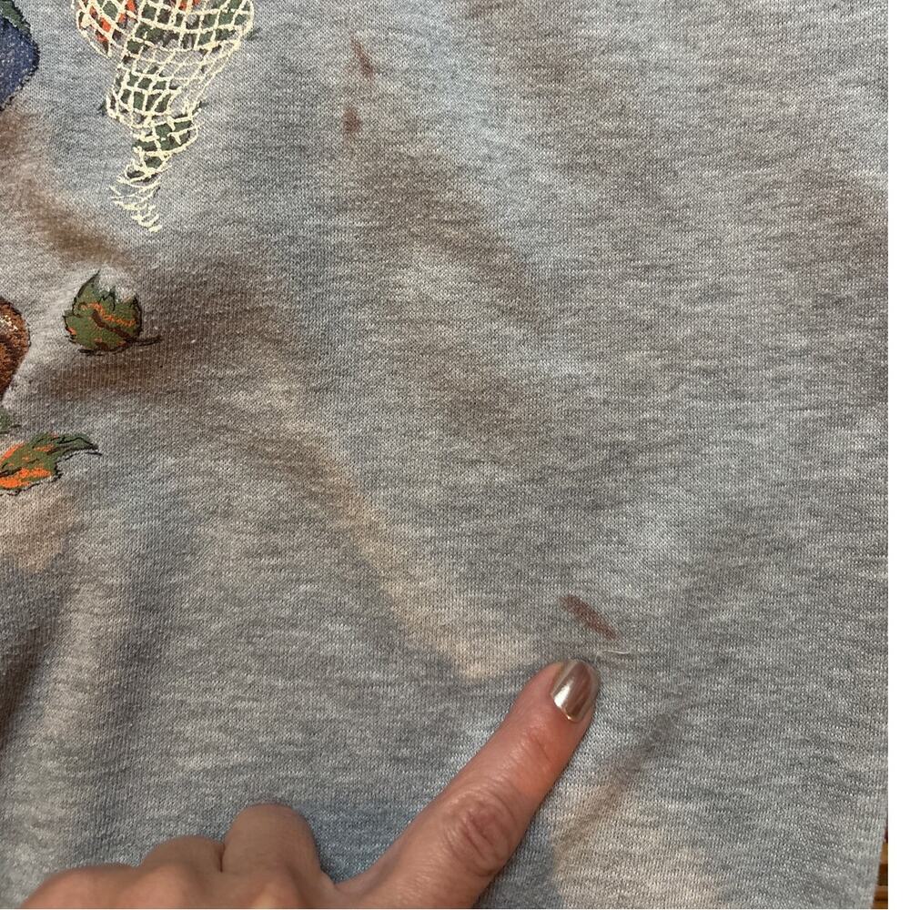 Vtg Basic Editions Gray Bear Fall Leaves Cozy Wom… - image 3